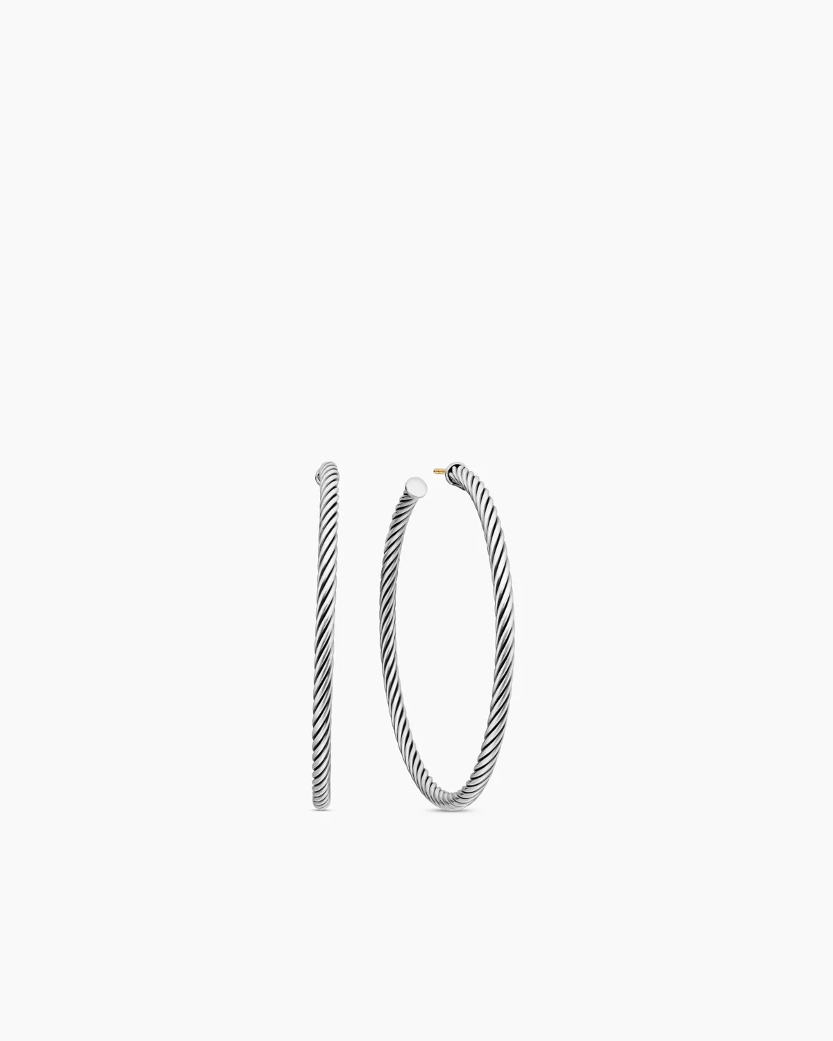 David Yurman | Cable Hoop Earrings in Sterling Silver, 2in | David Yurman