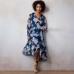 lauren conrad floral maxi dress Women's LC Ruffled Wrap Lauren Conrad pale and pink
