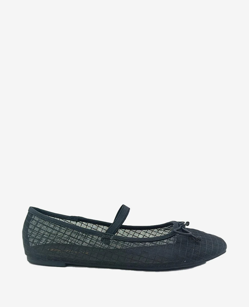 Kenneth Cole | Myra Mesh Leather Ballet Flat in Black Mesh, Size: 9.5 | Kenneth Cole