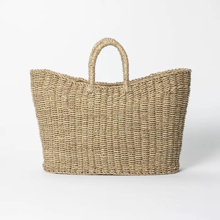19" x 9" x 16" Tapered Oval Seagrass Basket Natural - Threshold™ designed with Studio McGee | Target