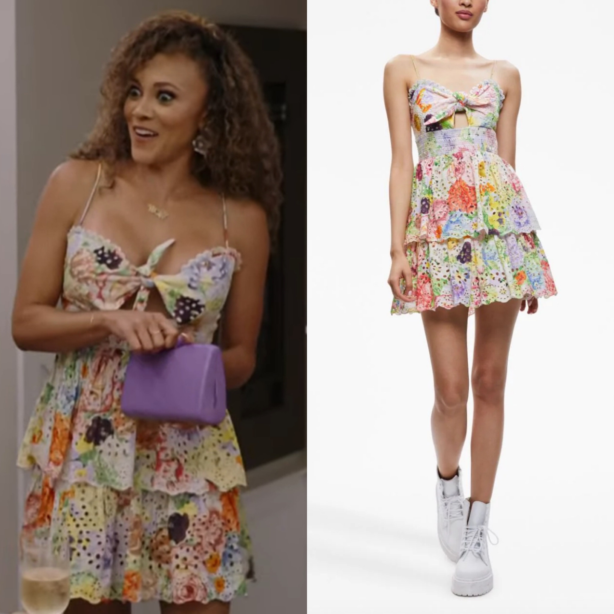 Ashley Darby’s Floral Tiered Ruffle Dress