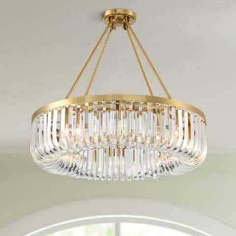 Possini Euro Jenna 28" Wide Soft Gold 8-Light Ceiling Light - #881Y8 | Lamps Plus | Lamps Plus