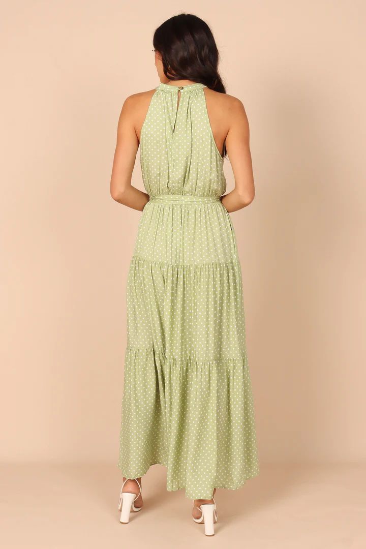 Makayla Halter Maxi Dress - Green Spot | Petal & Pup (US)