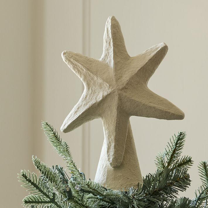 Cotton Mache Star Tree Topper | West Elm (US)