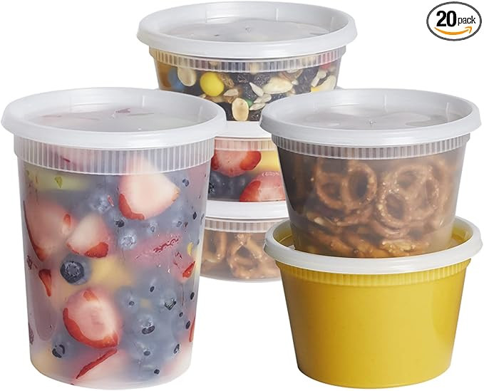 [48 Sets - Combo] Plastic Deli Containers With Airtight Lids - 8 oz, 16 oz, 32 oz. - Food Storage... | Amazon (US)