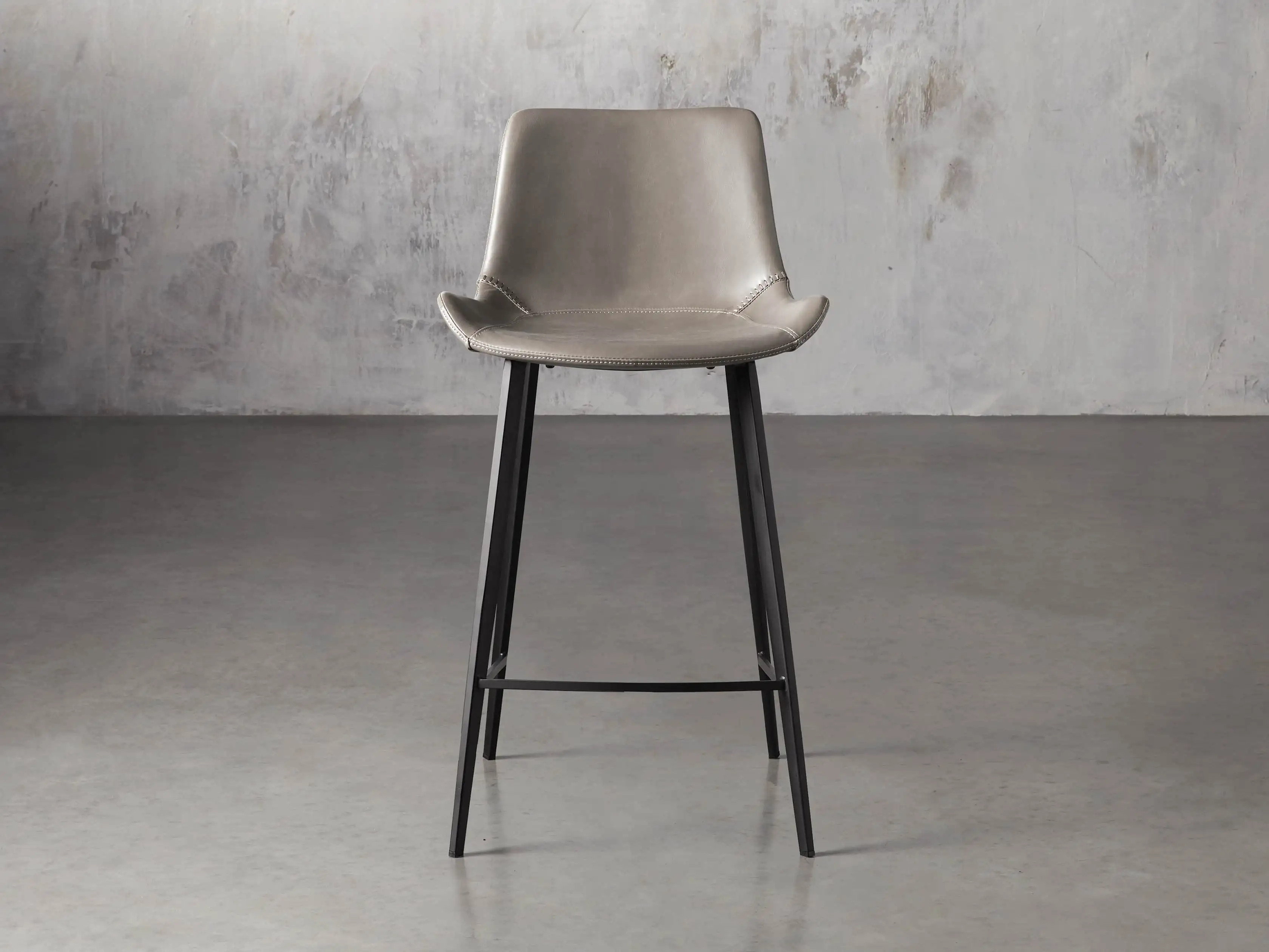 Gage Faux Leather Stool in Flint | Arhaus