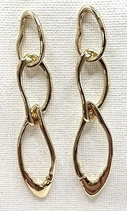 Simple Gold Asymmetrical Gold Post Earrings | Amazon (US)