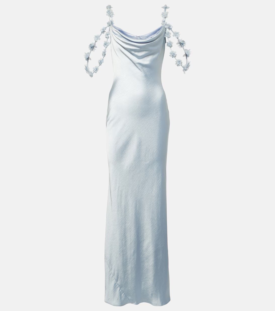 Bridal floral-appliqué satin gown | Mytheresa (UK)