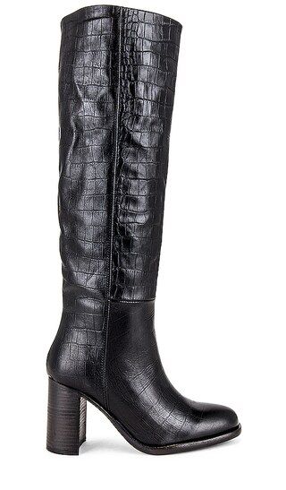 Grayson Tall Boot in Black Croc | Revolve Clothing (Global)