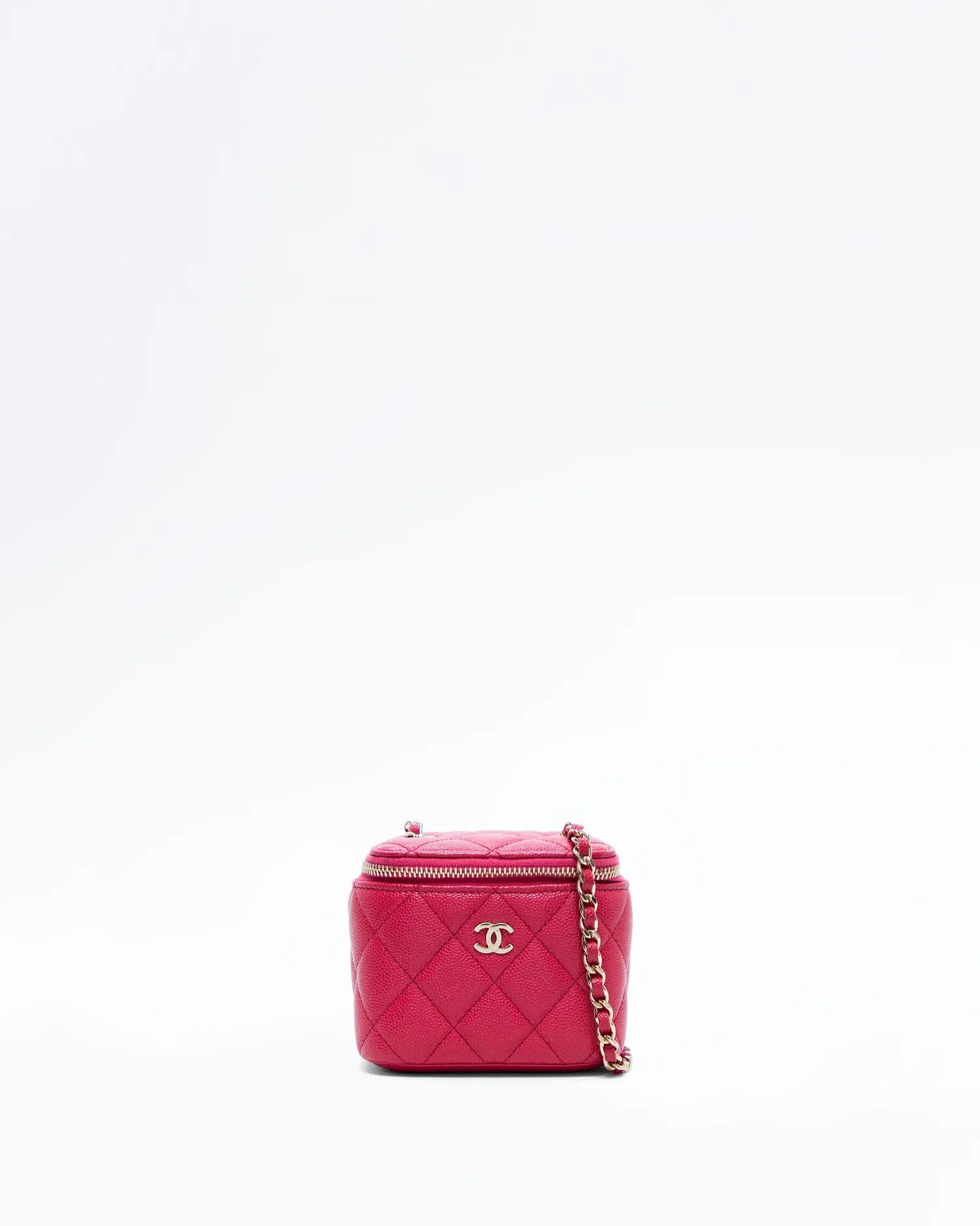 Caviar Mini Vanity Case with Chain | Vivrelle