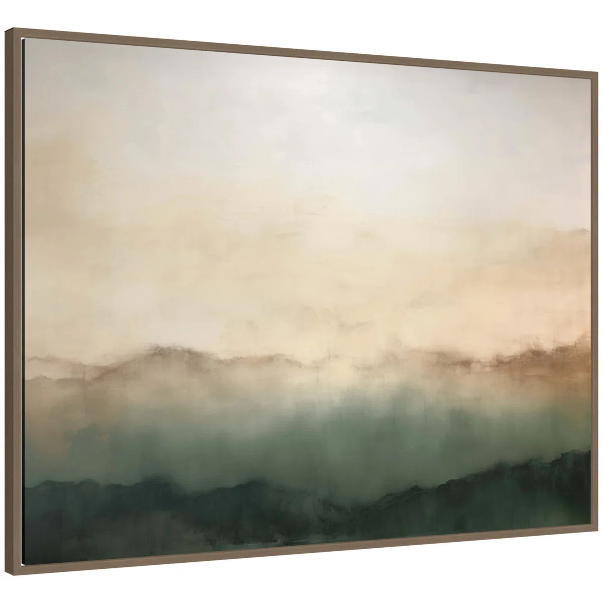 Green Mountain Abstract I Horizontal by Amy Lighthall Framed Canvas Wall Art Print | Wayfair North America