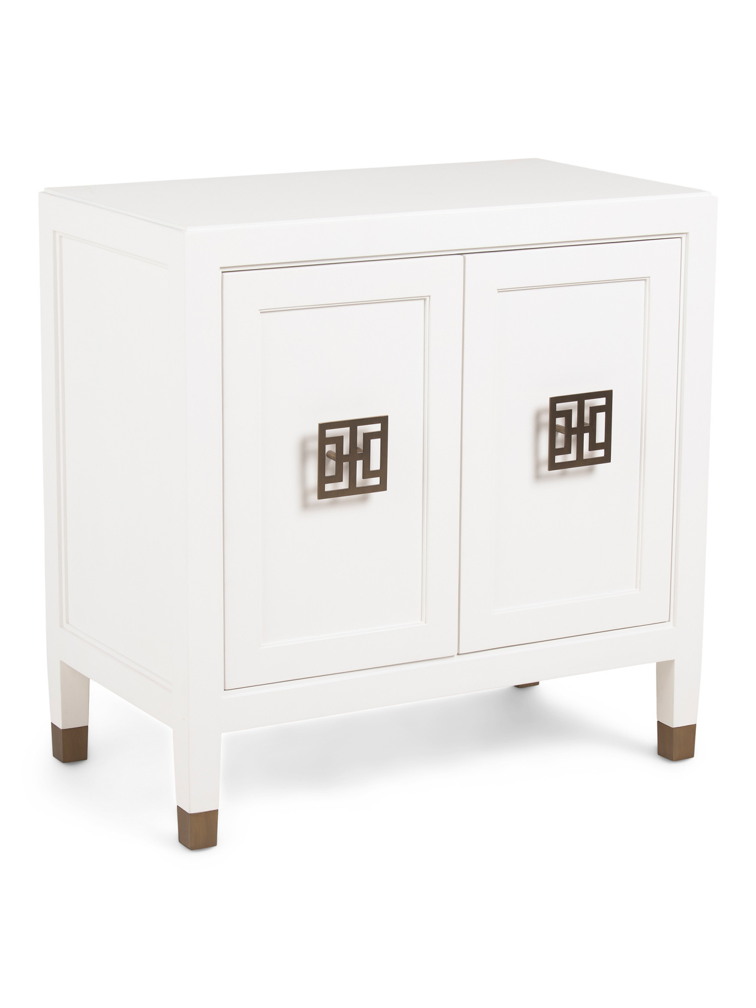 32x32x18 Jill Solid Wood Bedside Chest With Brass Tone Hardware | TJ Maxx