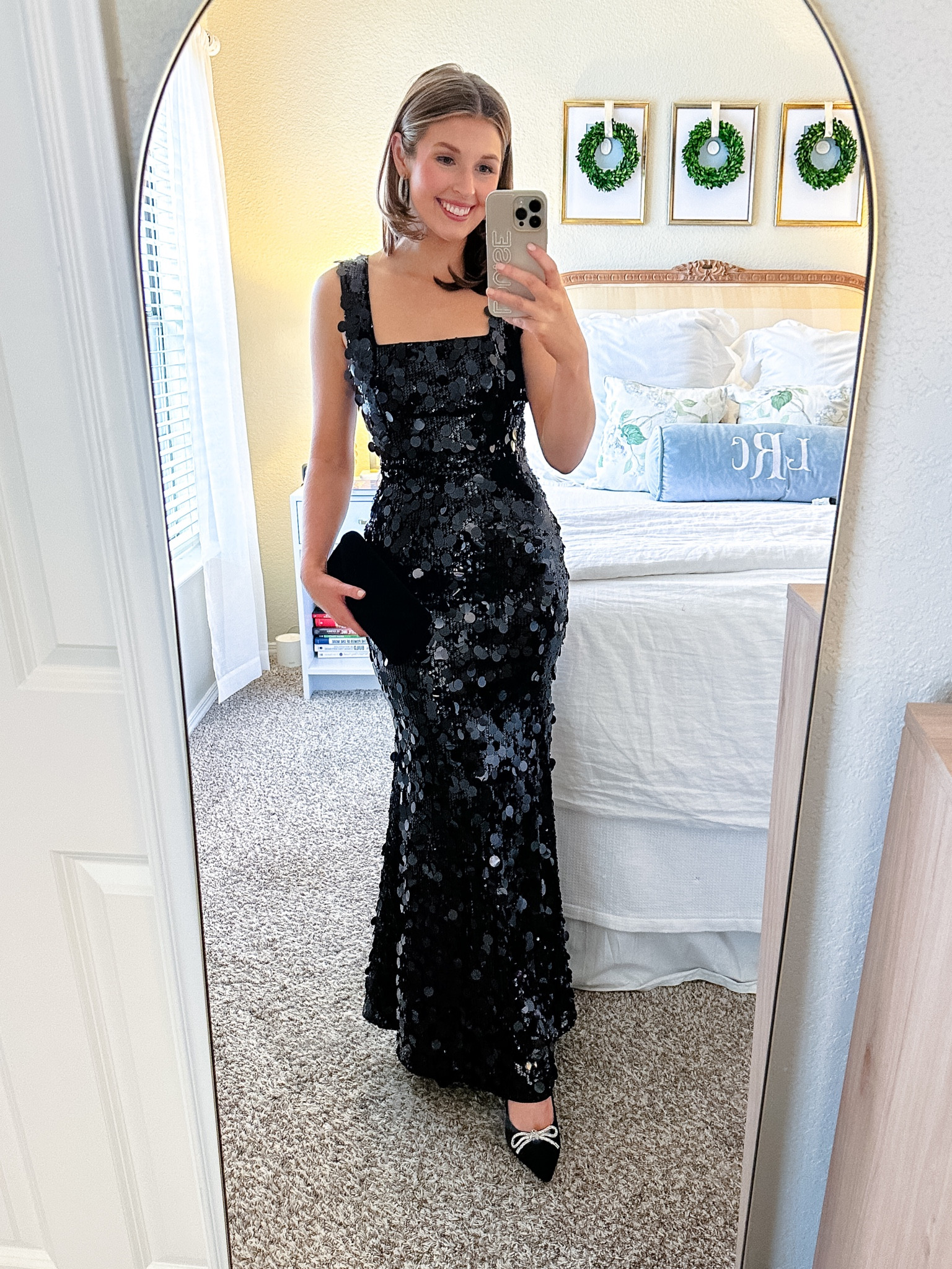 blue dress for baby girl Black Tie Babe Sequin Dress – Whiskey Darling Boutique main image 0