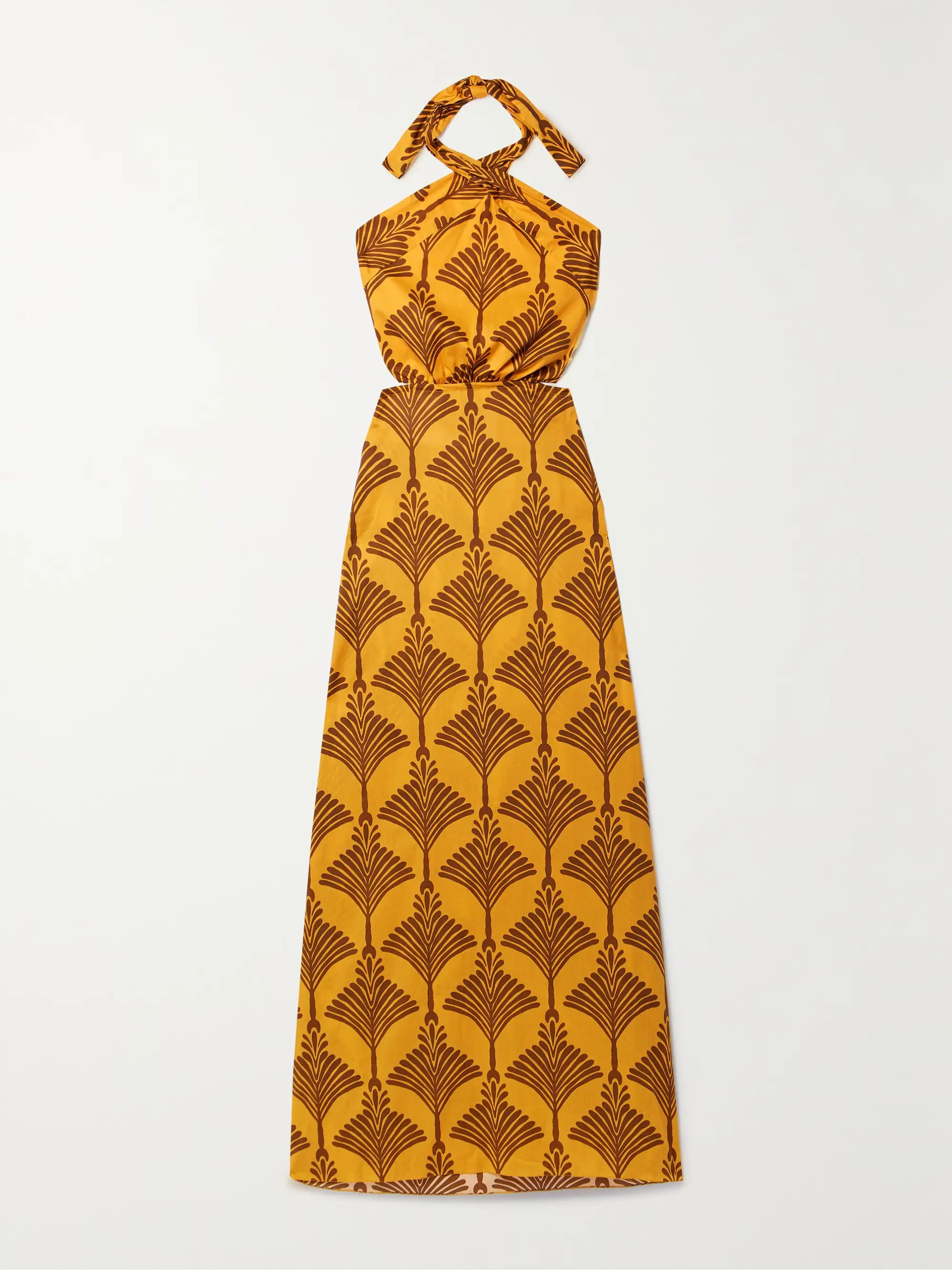 + NET SUSTAIN Lake Nakuru cutout printed cotton halterneck maxi dress | NET-A-PORTER (US)