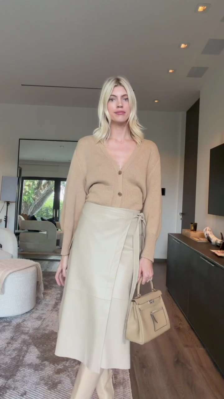 Love this monochromatic nude set! 🫶🏼 Super cozy paired with this leather wrap skirt. So chic for fall! 

 #LTKSeasonal #LTKStyleTip #LTKShoeCrush