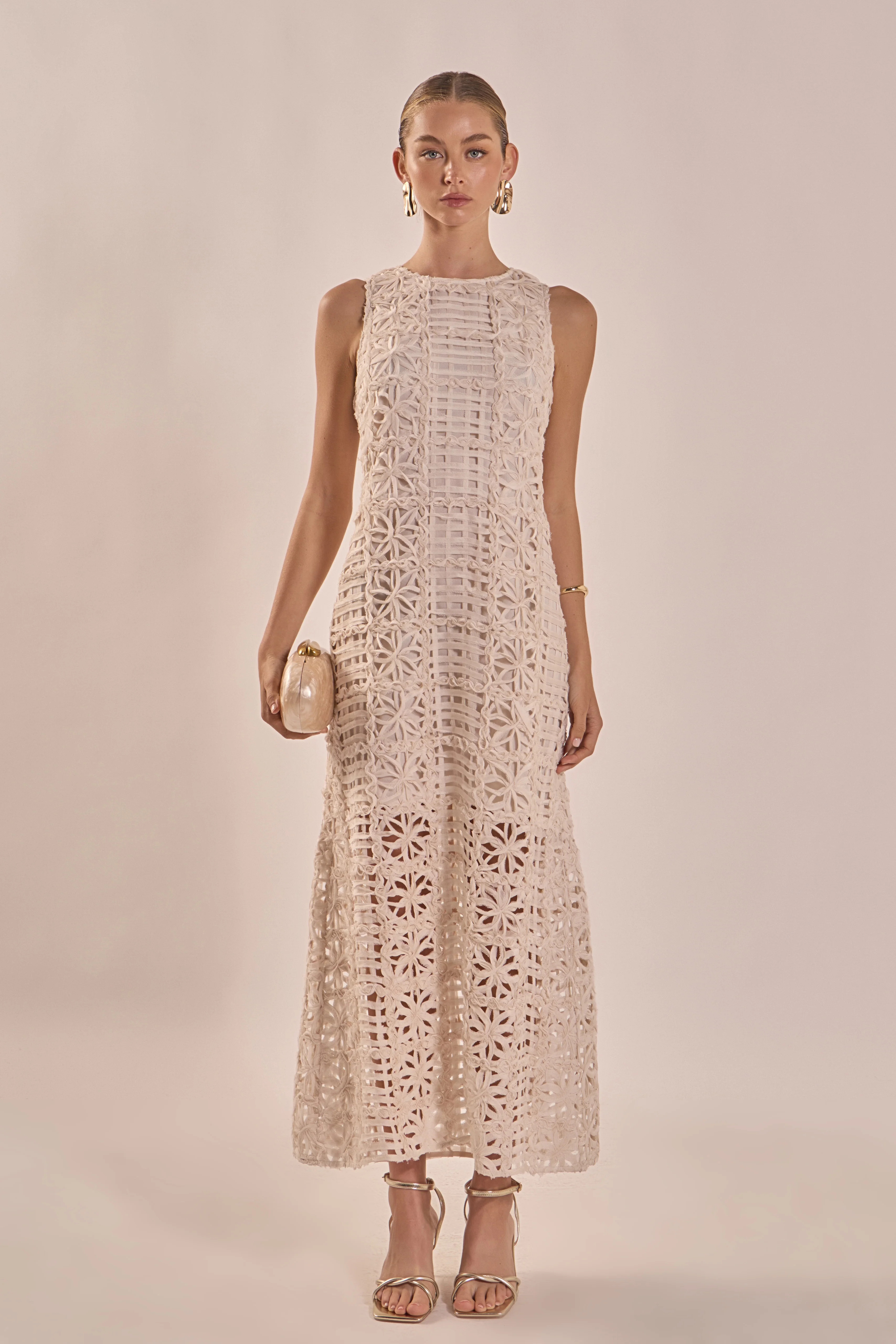 Textured Sleeveless Maxi Dress | Endless Rose