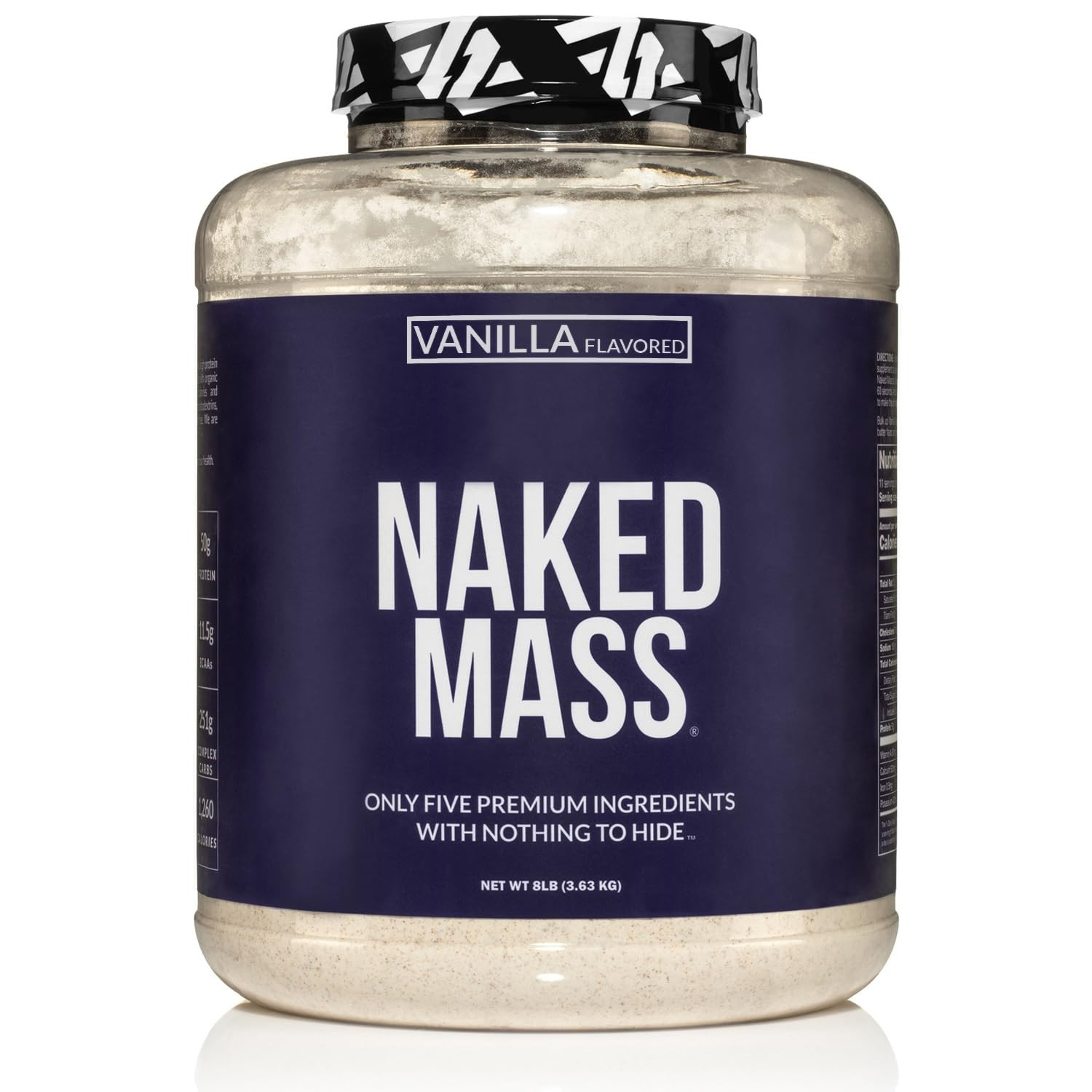 Vanilla Naked Mass - All Natural Vanilla Weight Gainer Protein Powder - 8lb Bulk, GMO Free, Glute... | Amazon (US)