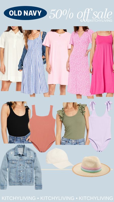 50% OFF EVERYTHING at Old Navy! Run and add these adorable spring items to cart before they sell out! #oldnavy #oldnavywomen #springdresses 

#LTKSeasonal #LTKsalealert