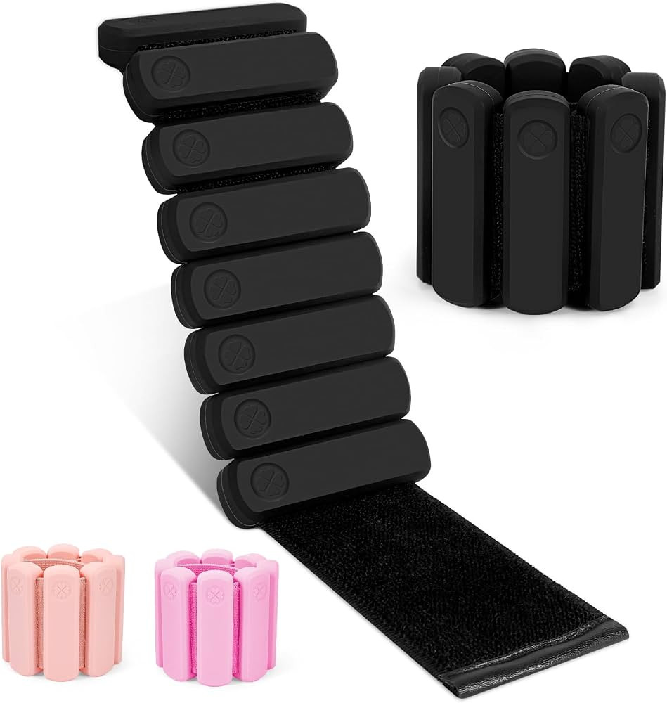 Wrist & Ankle Weights set of 2 (1lb each), Adjustable Silicone Weighted Bangles for Men and Women... | Amazon (US)