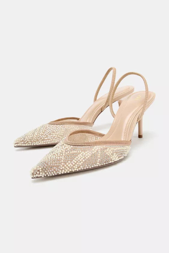 RHINESTONE SLINGBACK SHOES | Zara UK