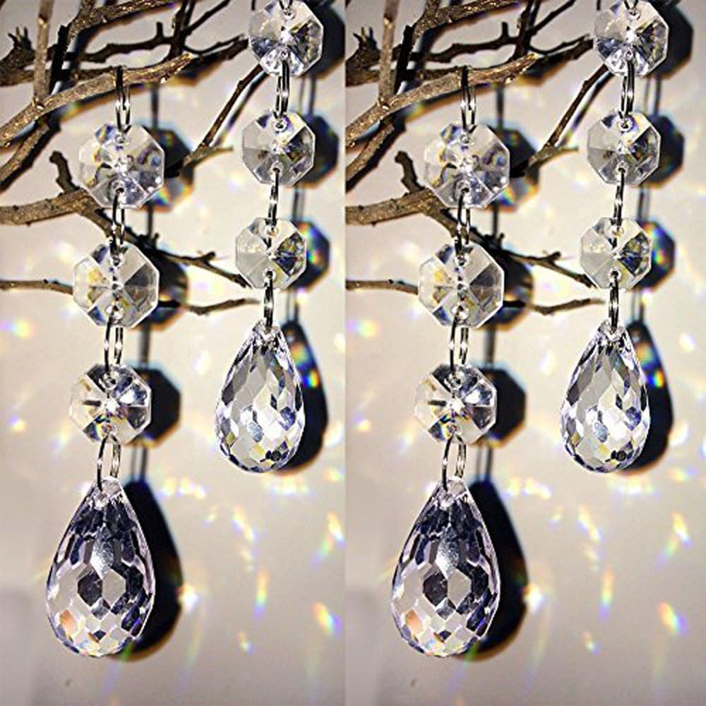 HOHIYA 30 Pcs Crystal Ornaments Christmas Tree Decorations Clearance Hanging Crystals for Centerp... | Amazon (US)