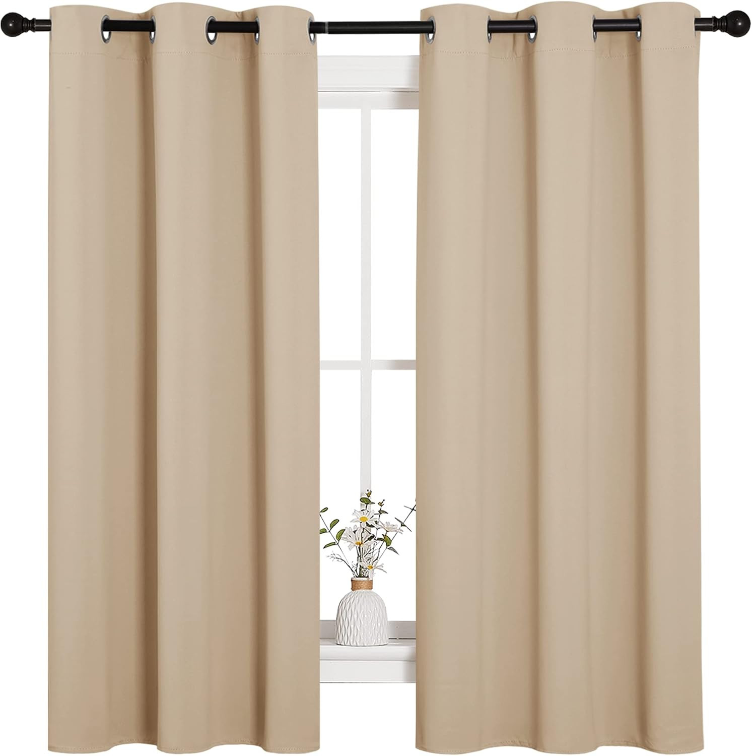 NICETOWN Thermal Insulated Grommet Room Darkening Curtains/Draperies/Panels for Bedroom (2 Panels... | Amazon (US)