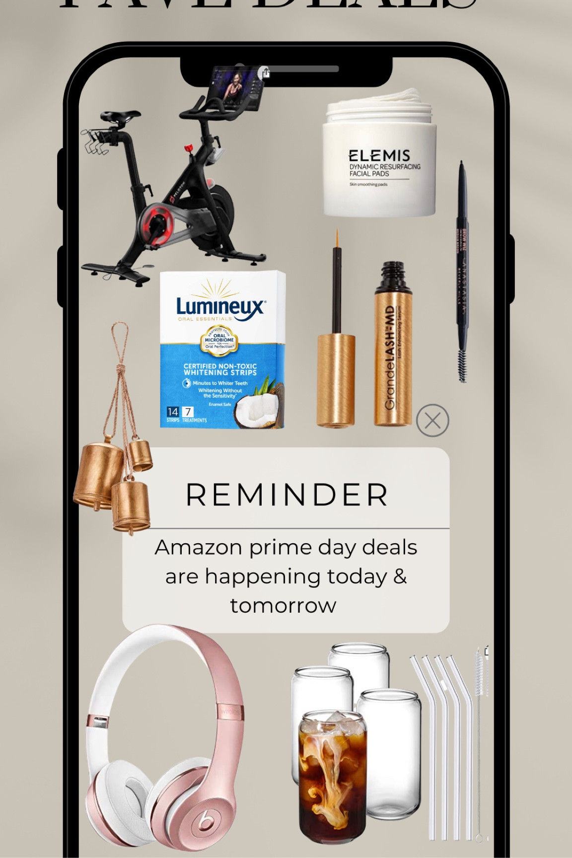 My amazon favorite prime day deals! 
Beats, lumineux teeth whitening strips, eye lash growth serum, peloton, peloton bike, Elemis resurfacing pads, Christmas bells, coffee glasses, brow pencil 
Prime day deals, Christmas gifts, Beaty, home decor, skin care

#LTKhome #LTKsalealert #LTKbeauty