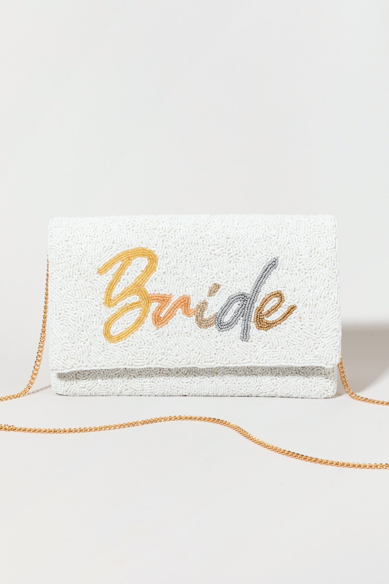Bride Script Beaded Clutch | Francesca's