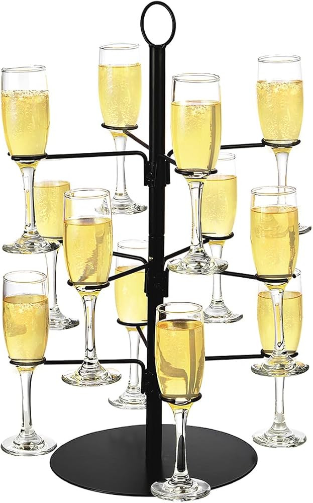 Cocktail Tree Stand, Wine Glass Flight Tasting Display For Drinks, 3 Tier - 12 Holders Champagne ... | Amazon (US)