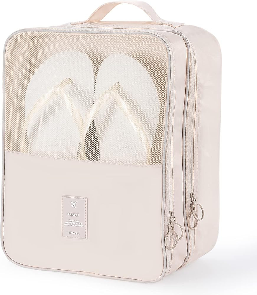 Shoe Bags for Travel, Holds 3 Pair of Shoes Travel Bag for Packing, Travel Essentials for Flying ... | Amazon (US)