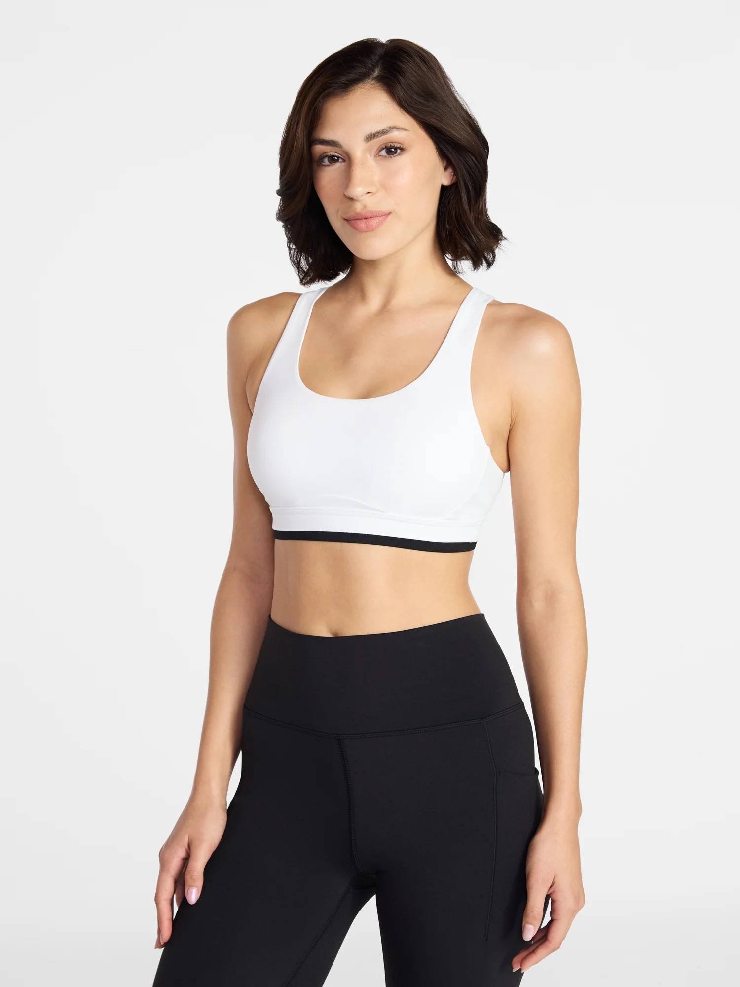 Avia Women's Medium Support Open Back and Contrast Tipping Sports Bra, XS-XXXL | Walmart (US)