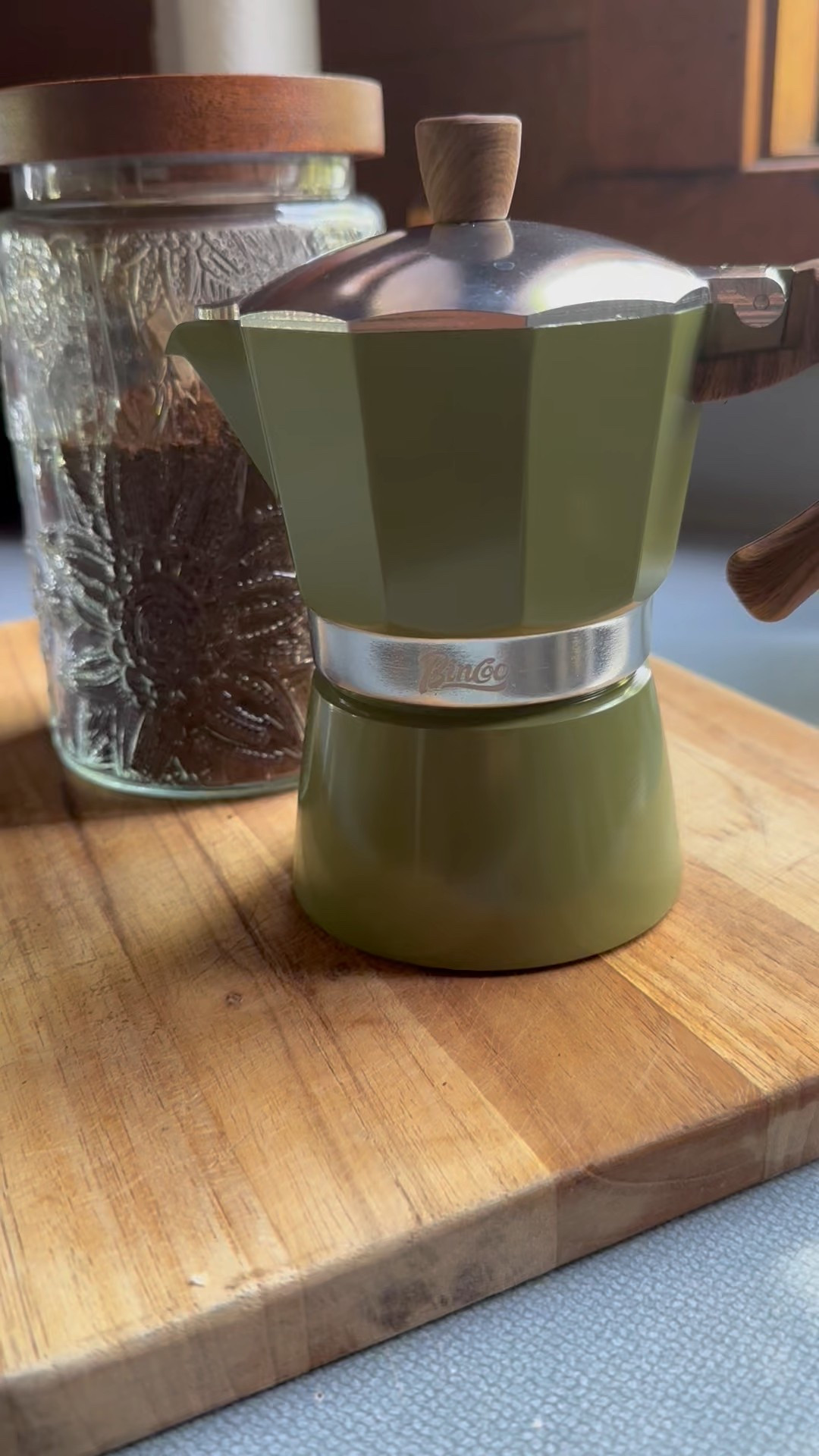 Updated my coffee setup up
Moka pot
Air tight glass jar
Wooden scooper 

#LTKHome #LTKFindsUnder50