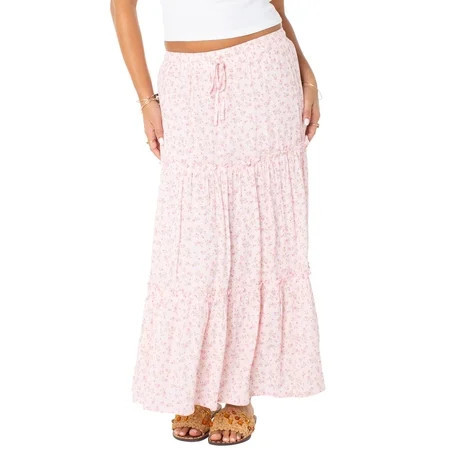 Celebrity Pink Women s and Women s Plus Floral Print Tiered Maxi Skirt Sizes XS-4X | Walmart (US)