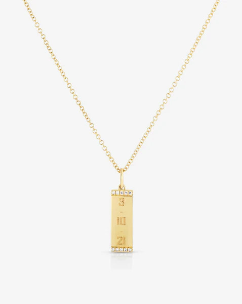 Engravable Diamond Tag Necklace | Ring Concierge