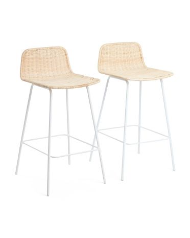 Set Of 2 Wicker Counter Stools | TJ Maxx