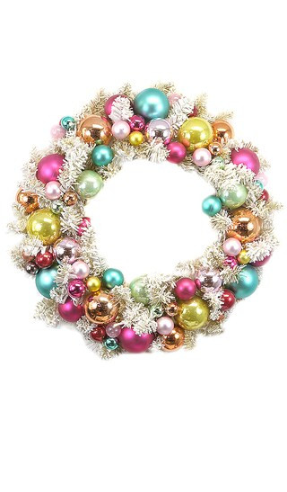 Flocked Wreath in Gold | Revolve Clothing (Global)