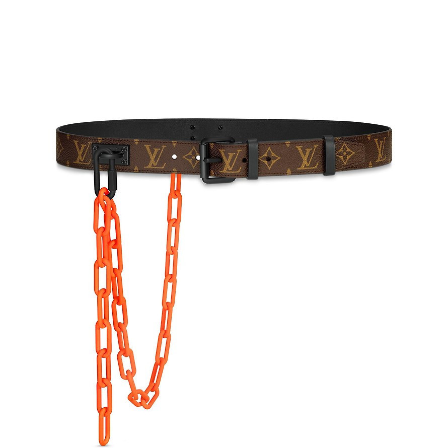 Men's Louis Vuitton Signature Belt Monogram Chains 35MM in Brown/Orange | StockX