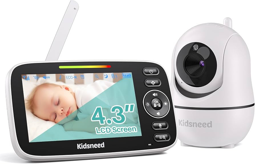 Kidseneed Baby Monitor, 4.3" Split Screen, 20 Hours Battery Life Baby Monitor with Camera and Aud... | Amazon (US)