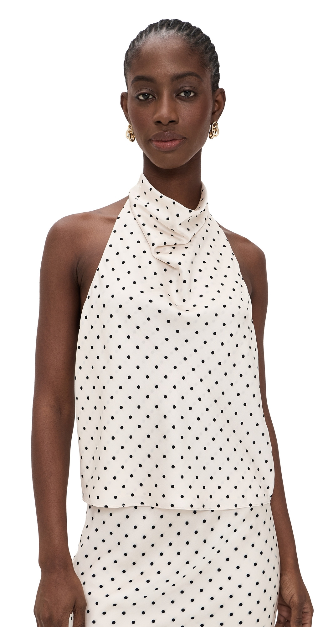 Joe's Jeans The Ines Draped Halter Top Ecru Polka Dot XS | Shopbop