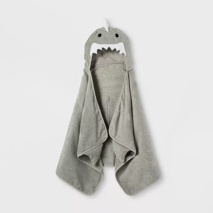 Shark Hooded Bath Towel Gray Marble - Pillowfort™ | Target