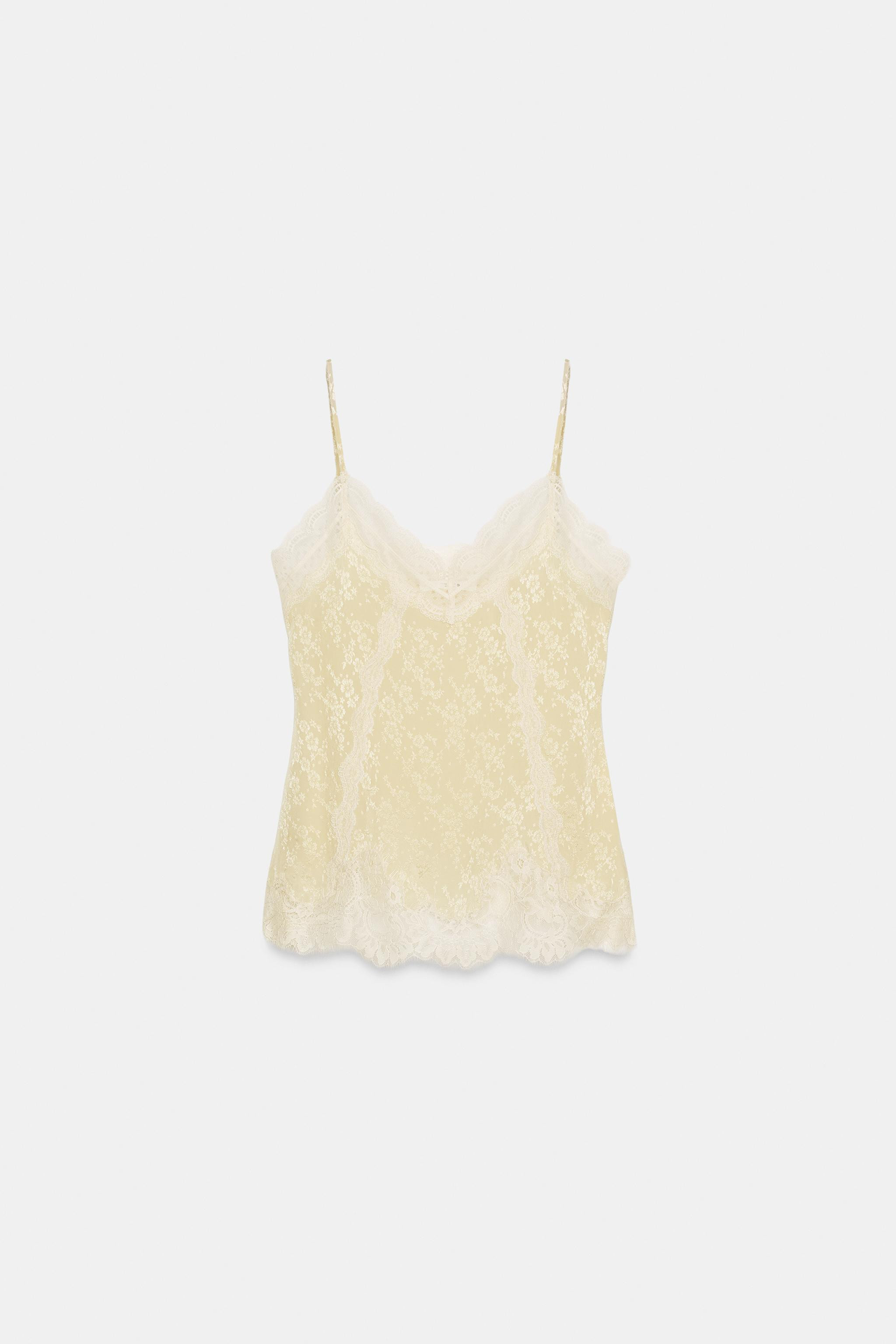 ZW COLLECTION JACQUARD LACE TOP | Zara US