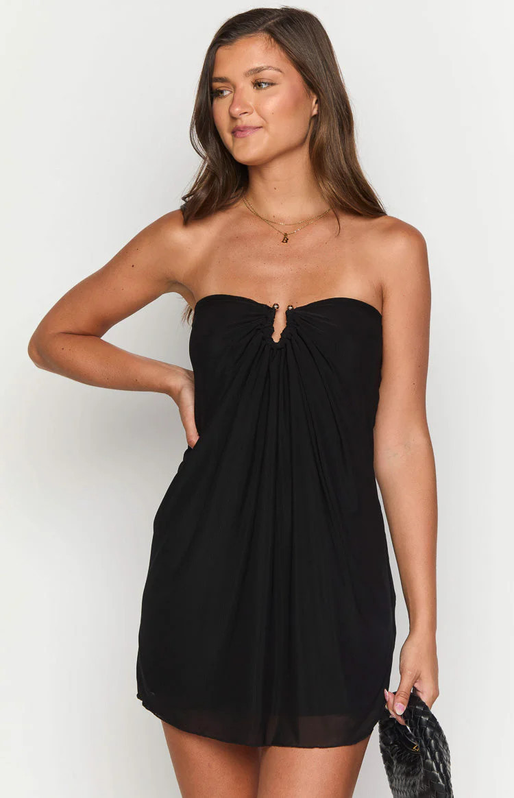 Antoine Black Strapless Mini Dress | Beginning Boutique (US)