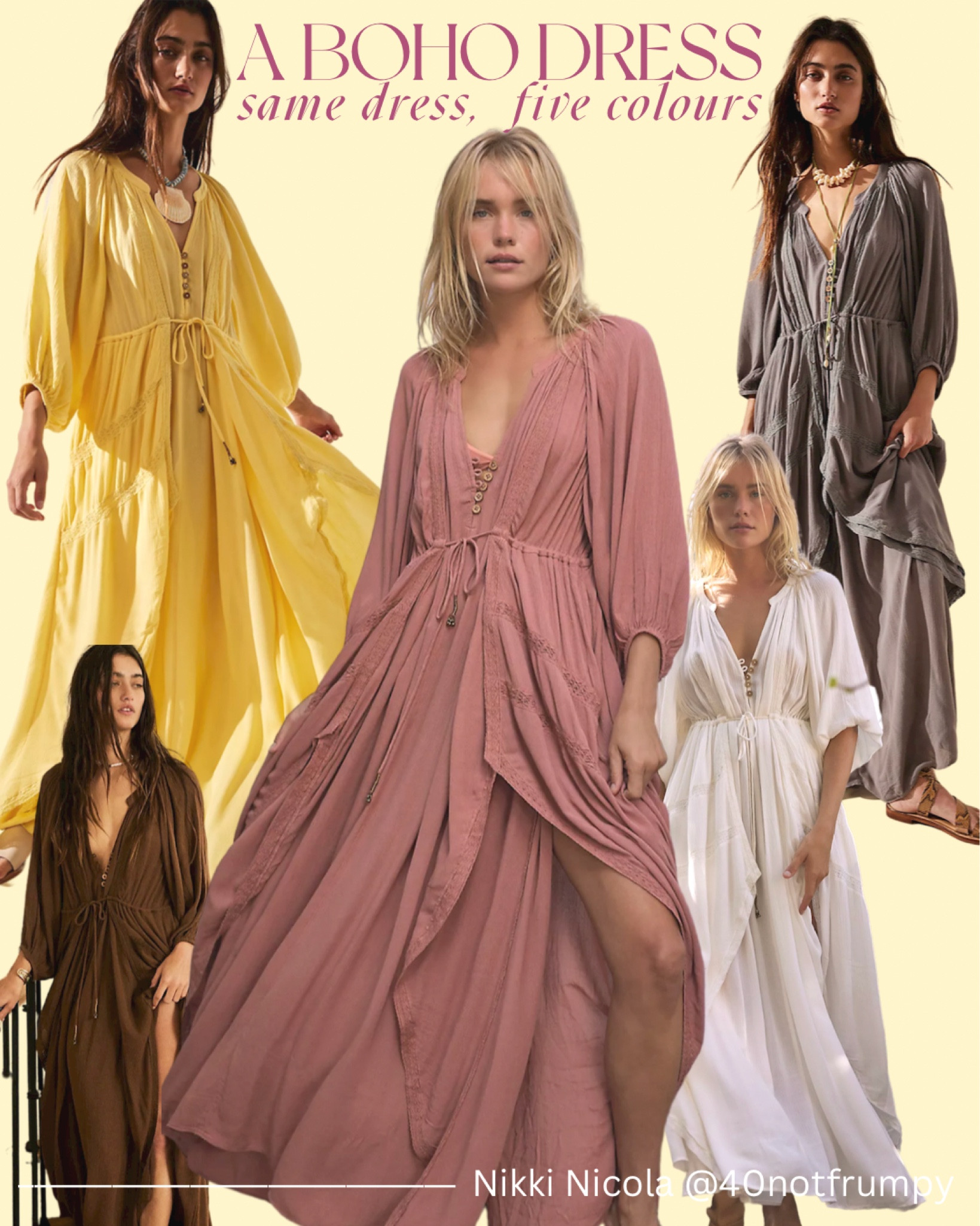 The perfect BOHO dress. Same dress, five colours✨

#summerdress #whitedress #dresses #maxidresses #bohodresses #feestival #countryconcert

#LTKstyletip #LTKFestival #LTKFind