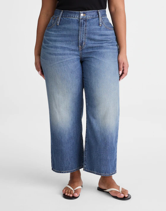 The Plus Perfect Vintage Wide-Leg Crop Jean in Airy Denim | Madewell