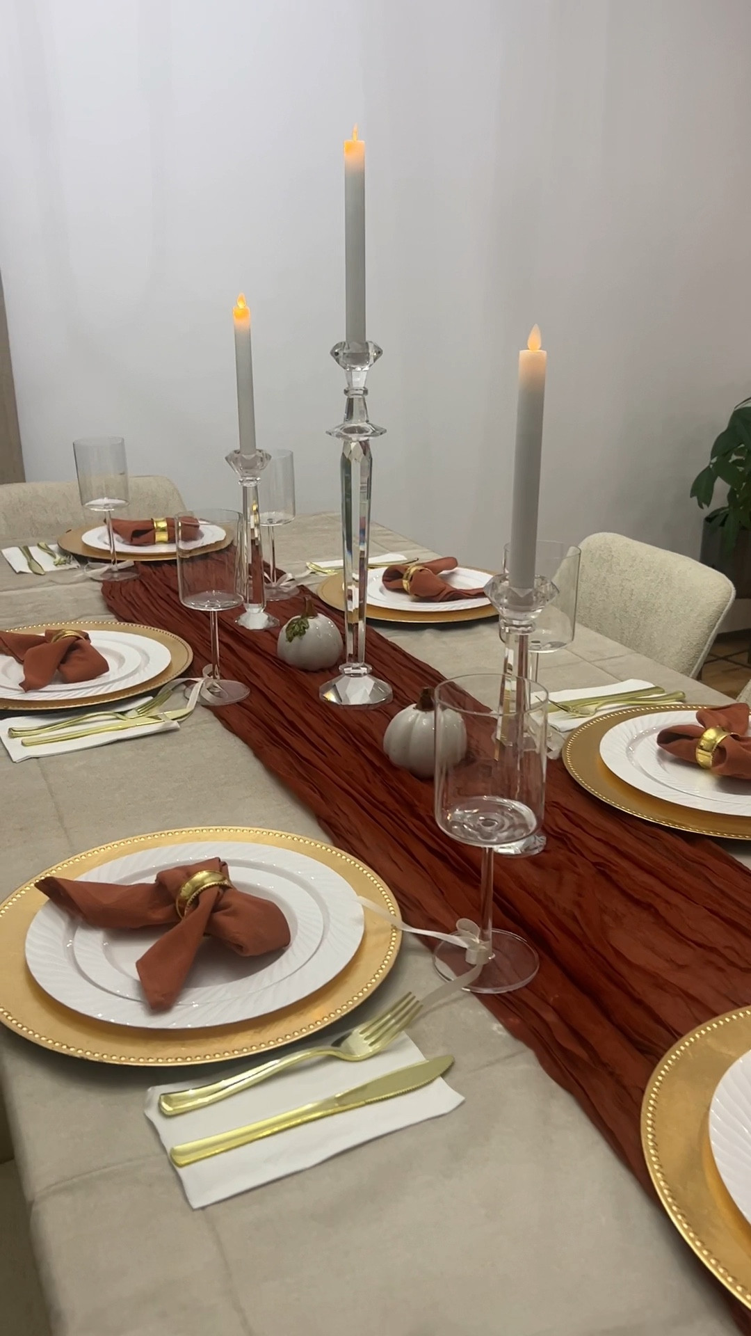 Thanksgiving table setting: table runner, napkins, candle sticks, candles, plates, chargers 

#LTKHome #LTKStyleTip