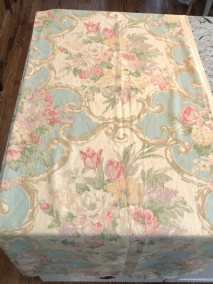 Laura Ashley Jezebel English Country 100% Linen  2.2 Yds Fabric in Glacier | eBay US