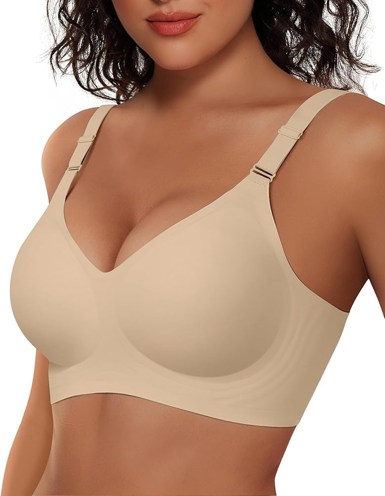 Vertvie Womens Wireless Bras No Underwire Push Up Bra Seamless Supportive Full Coverage Everyday ... | Amazon (US)