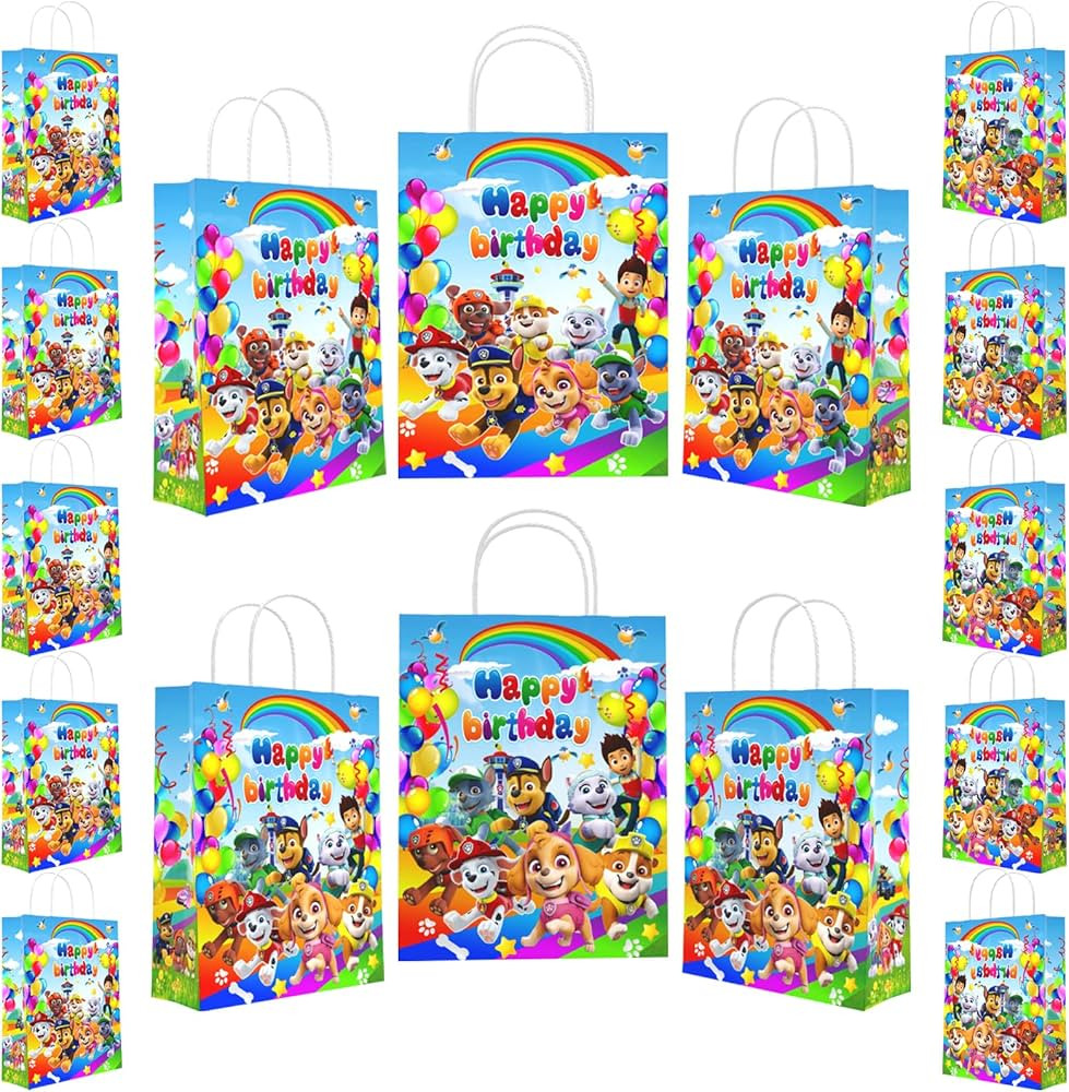 Dog the Party Supplies Gift Bags,Powerful Puppy tote bags,Mighty pups birthday supplies.Kids Boys... | Amazon (US)