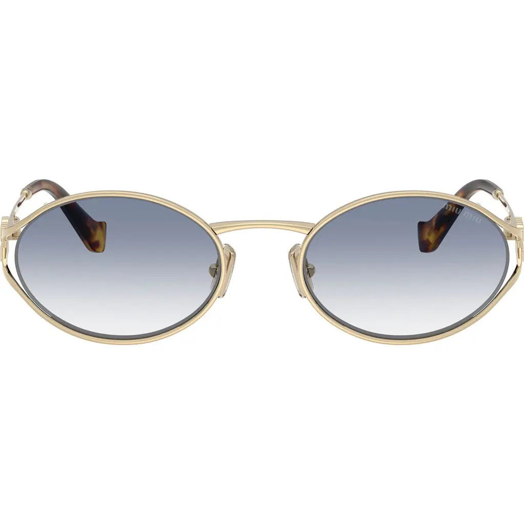 Miu Miu 54mm Gradient Oval Sunglasses in Gold/clear Gradient/blue at Nordstrom | Nordstrom