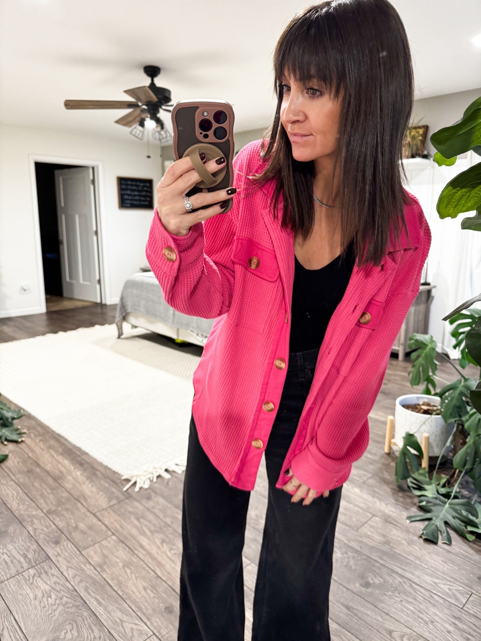 A little self tanner can take you a long way. 

Quick, simple outfit for a night out. 

Tank: medium 
Button up: small 
Pants: small 

#LTKFindsUnder50 #LTKBeauty #LTKootd